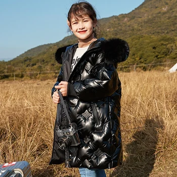 

Children's Down Jacket Girls Mid-long Winter Real Fur Coat 2020 New Brand Children's Clothing Parkas Boy Outerwear Coats
