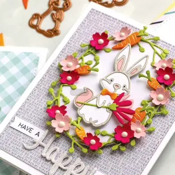 

Rabbits DIY Metal Cutting Dies Stencil Scrapbooking Photo Album Stamp Paper Card Crafts Decor E65B