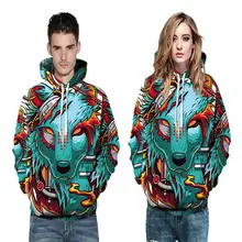 Женская с капюшоном цифровая печать свободная с длинным рукавом Повседневная Толстовка, худи