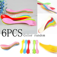 6 шт. ложка вилка, нож, столовые приборы Кемпинг Туризм Spork комбо Путешествия Посуда гаджет