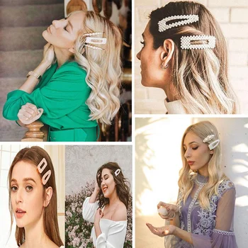 

22Pcs Pearl Hair Clips for Women Girls Hair Clips Acrylic Resin Hair Barrettes Fashion Sweet Hairpins for for Party Wedding Dail