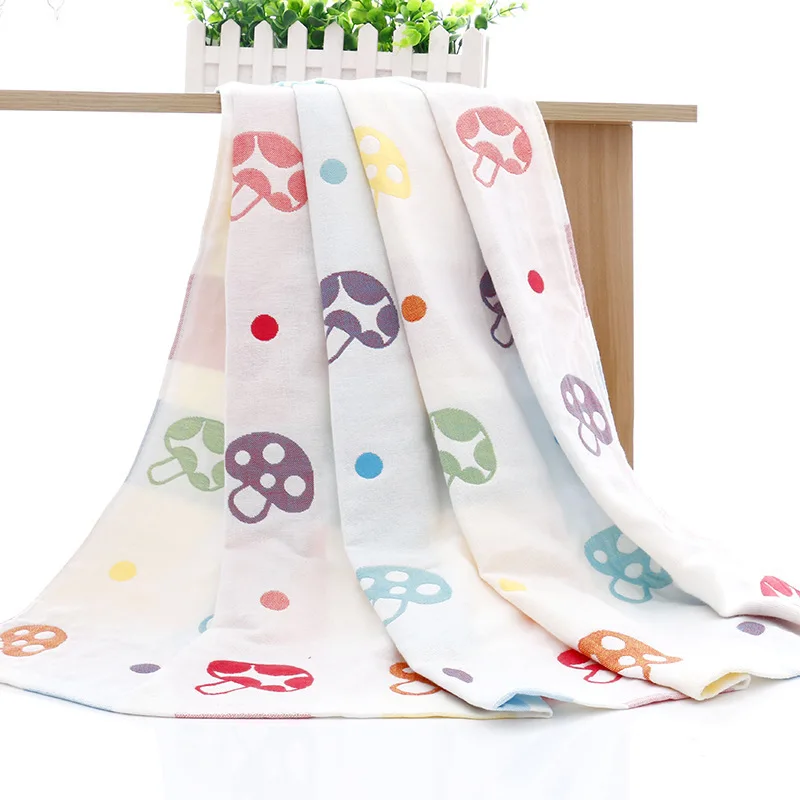 

Pure Cotton Four Layer Gauze Mushroom Children's Quilt Fabric Non-Fluorescent Agent Infant Child with Towel Blanket