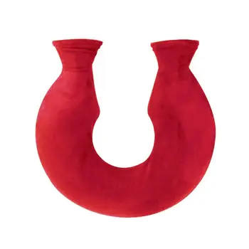 

U-Shaped Cervical Pillow Hot Water Bottle Pvc Plush Cloth Warmer Heated Water Bag Neck Warmer with Soft Cover Cushion