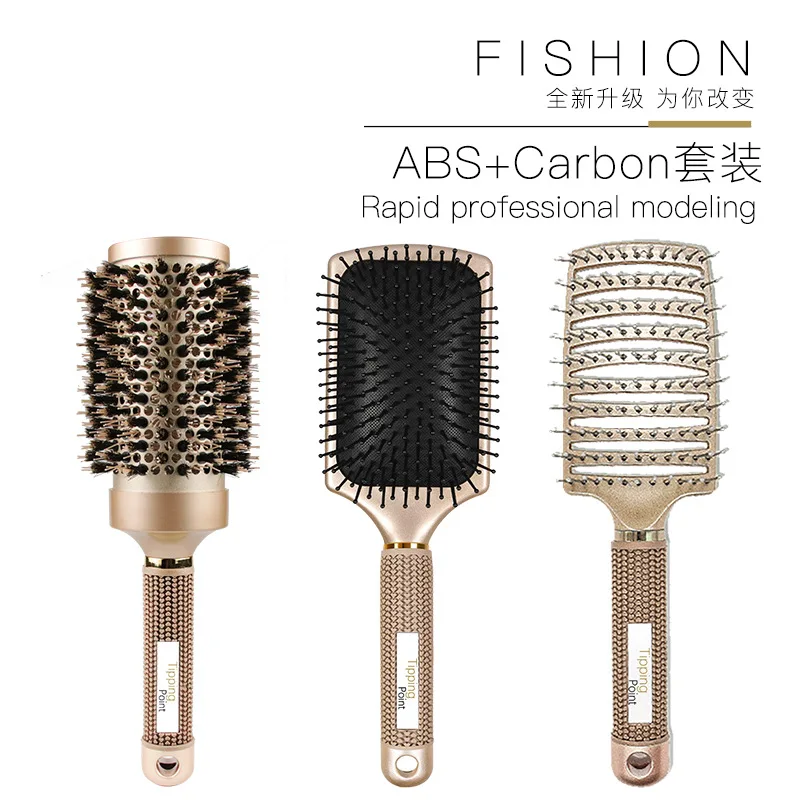 

New Style Shunfa Hair Comb Men Women's Modeling Air Cushion Aluminum Tube Big Curved Comb Modeling Set