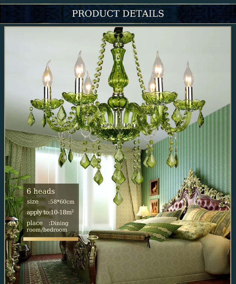 dining room chandeliers E14 Luxury Crystal Chandelier Green Wedding Parlor Bedroom Villa Suspension Light Hotel Restaurant Cafe Bar Candle Pendant Lamps cheap chandeliers