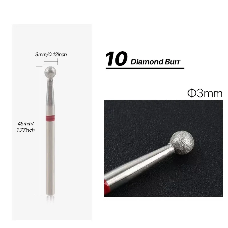 5 Pcs Diamond Milling Cutters For Manicure Carbide Nail Drill Bits Removing Dead Skin On The Edge Of The Nail Tool 4