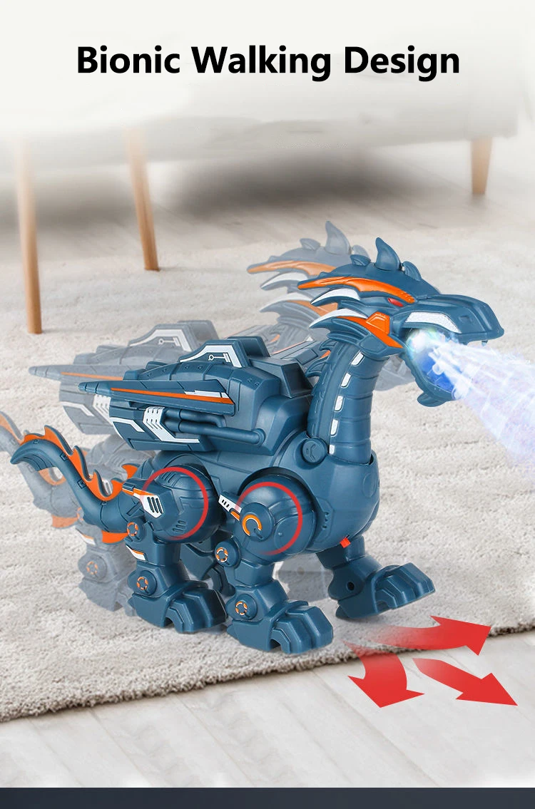 Simulation Fire Dinoasur Water Spray Cool Light Electric Mechanical Children Entertainment Puzzle Model Game Toys for Boys Gifts 5