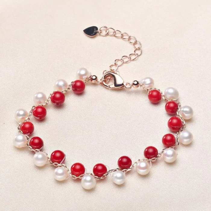 Новое поступление, браслет из натурального пресноводного жемчуга, классический браслет, модные украшения, 10 шт./лот