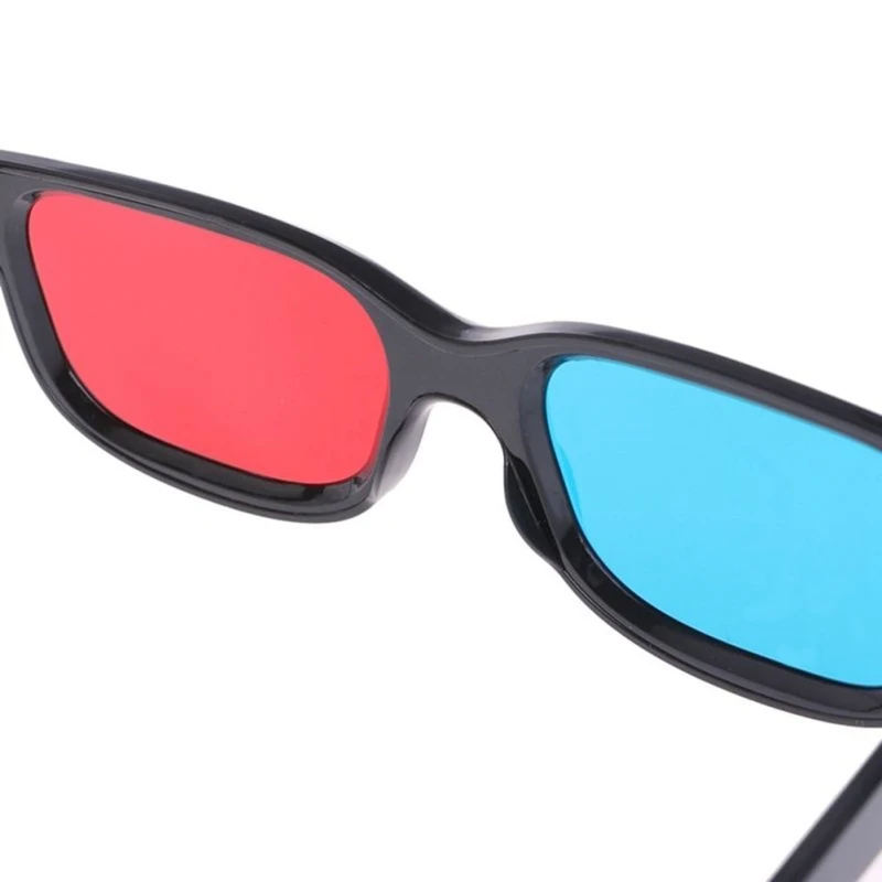 1 шт., черная оправа, красные, синие 3D очки для объемной анаглифа, кино, игры, AUD