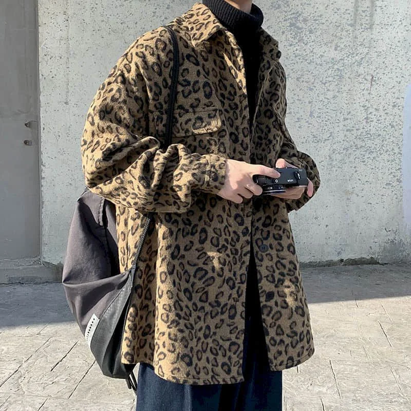 Leopard Print Men's Jacket | Spring Jacket Men's | Leopard Print Coat |  Men's Spring Coat - Jackets - Aliexpress