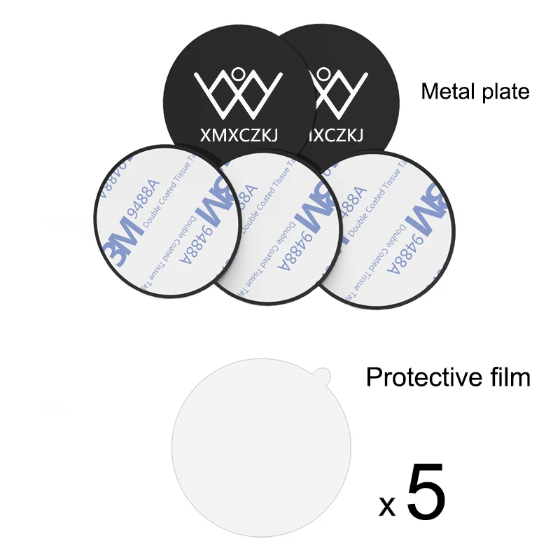 XMXCZKJ, автомобильный держатель для телефона, металлическая пластина, магнитный диск, подставка для телефона, магнитная металлическая пластина, железный лист, магнитный автомобильный держатель для телефона - Цвет: 5 Round