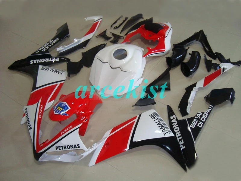 4 подарки ABS прессформы Мотоцикл Обтекатели подходит для Yamaha YZF-1000-R1 2007 2008 07 08 обтекатель кузова набор на заказ Белый Красный холодный