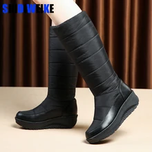 Зимние сапоги женская зимняя теплая обувь на платформе с мехом и бахромой сапоги до колена на танкетке женские кожаные сапоги женская обувь g659