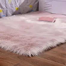 Ковер из искусственной шерсти, прямоугольное моющееся сиденье, искусственный коврик для спальни, гостиной, меховые шерстяные простые коврики, пушистый домашний декор