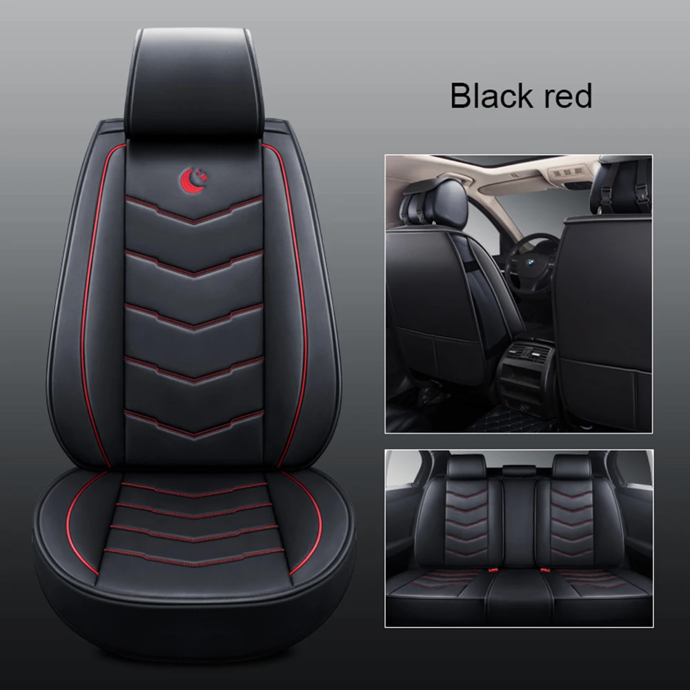 

5-Seat Leather Car Seat Covers Set Cushion Protector Accessories for Dodge Charger Challenger Caliber Avenger Dart Nitro