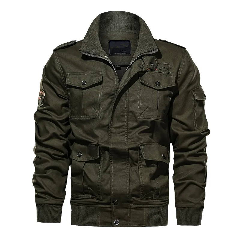 

Military Tactical Jacket Men 2019 Casual Cotton Coat Multi-Pocket Plus Size 6XL Male Army Embroidery Flight Bomber Jacket Hombre