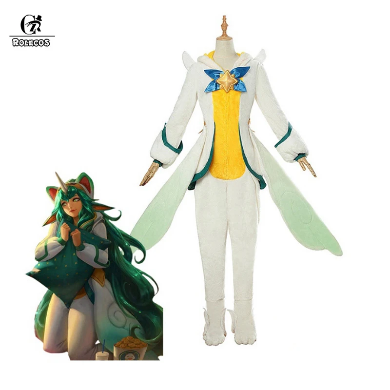 ROLECOS Star Guardian Soraka Cosplay Costume LOL Pajama Winter Jumpsuits Women Game |