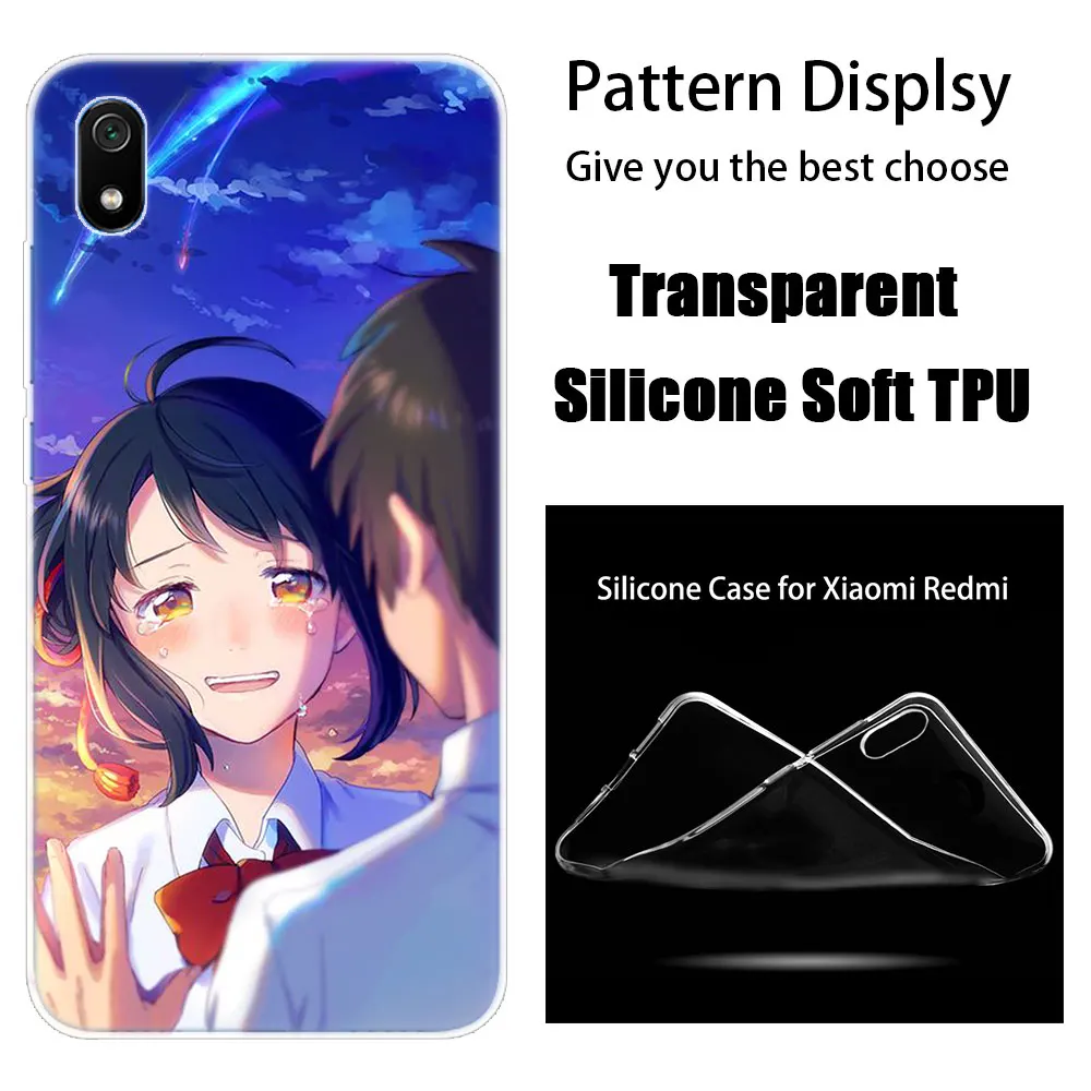 Роскошный силиконовый чехол аниме ваше имя Kimi no Na wa для Xiaomi Redmi K20 Pro 7 7A 6 6A 4X5 Plus S2 GO Note 8 7 6 5 Pro 4 - Цвет: 001