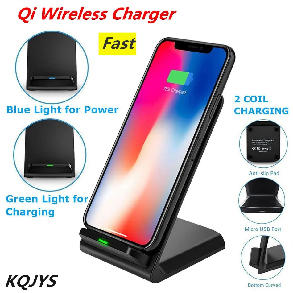 

Беспроводное зарядное устройство KQJYS 10 Вт Qi для iPhone X 8 Plus / Samsung S9 S8 Plus S7 S6 edge Note 8, держатель для быстрой зарядки, подставка для быстрой зарядки