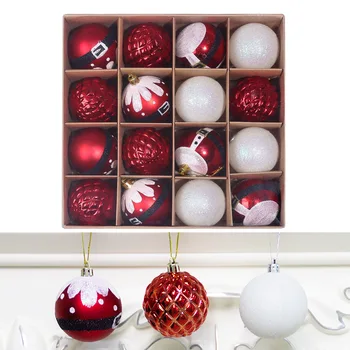 

16PC Christmas decorations shoppingmall ceiling window decoration Christmas tree 6cm colorful ball pendant boxed Christmas balls