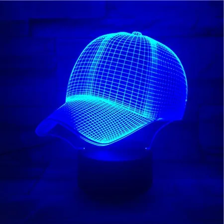 Cutomized 3D Lamp Baseball Cap Without Logo Best Present for Children Atmosphere 7 Color with Remote Led Night Light Lamp