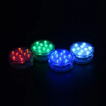 

4PSC Multi-color Remote Controlled IP68 Waterproof LED Work Light Ourdoor Multifunctional Time Rotating Diving Lights Novelty