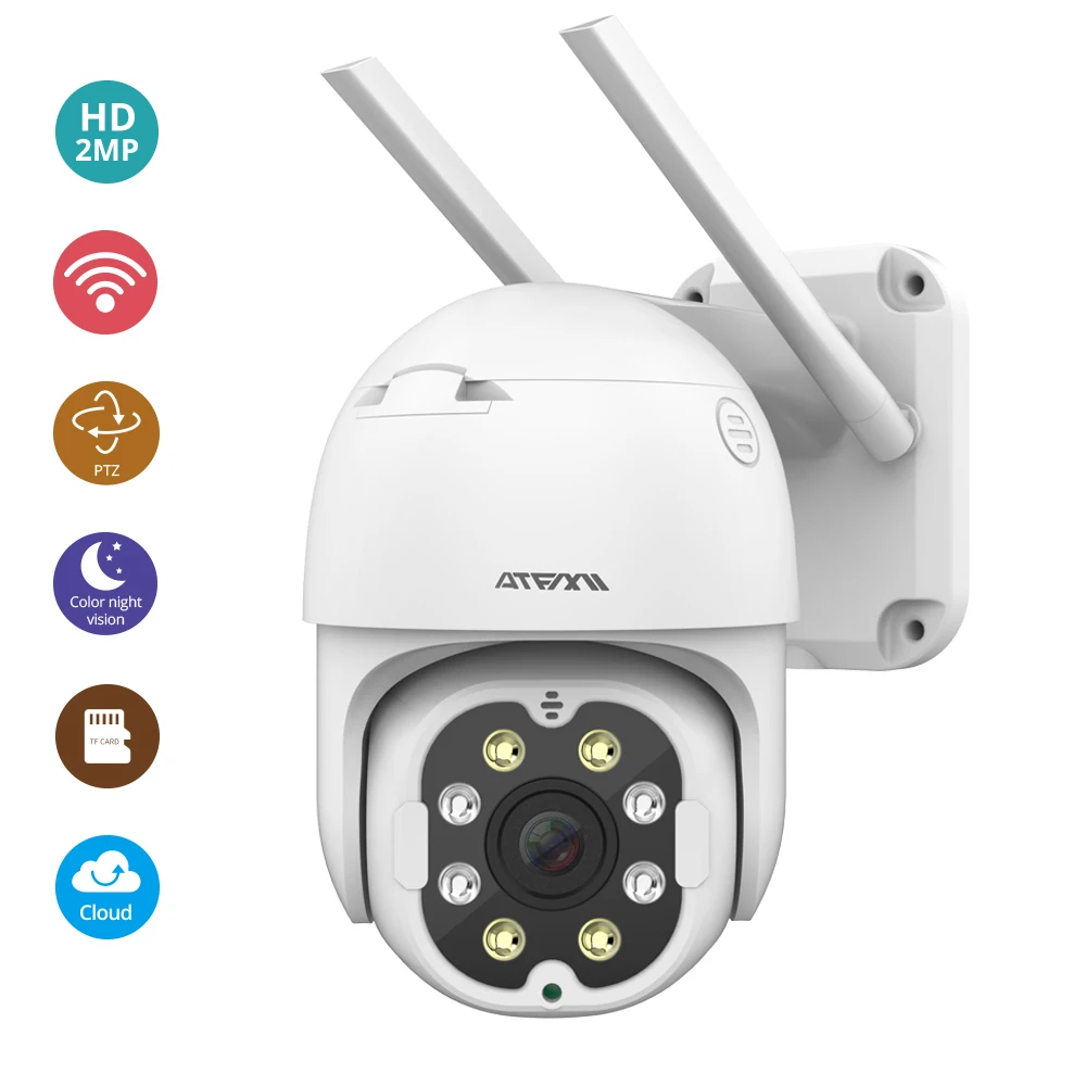 ATFMI наружная Ip камера Wifi Cctv Мини Ptz Домашняя безопасность 360 2mp HD 1080p беспроводная