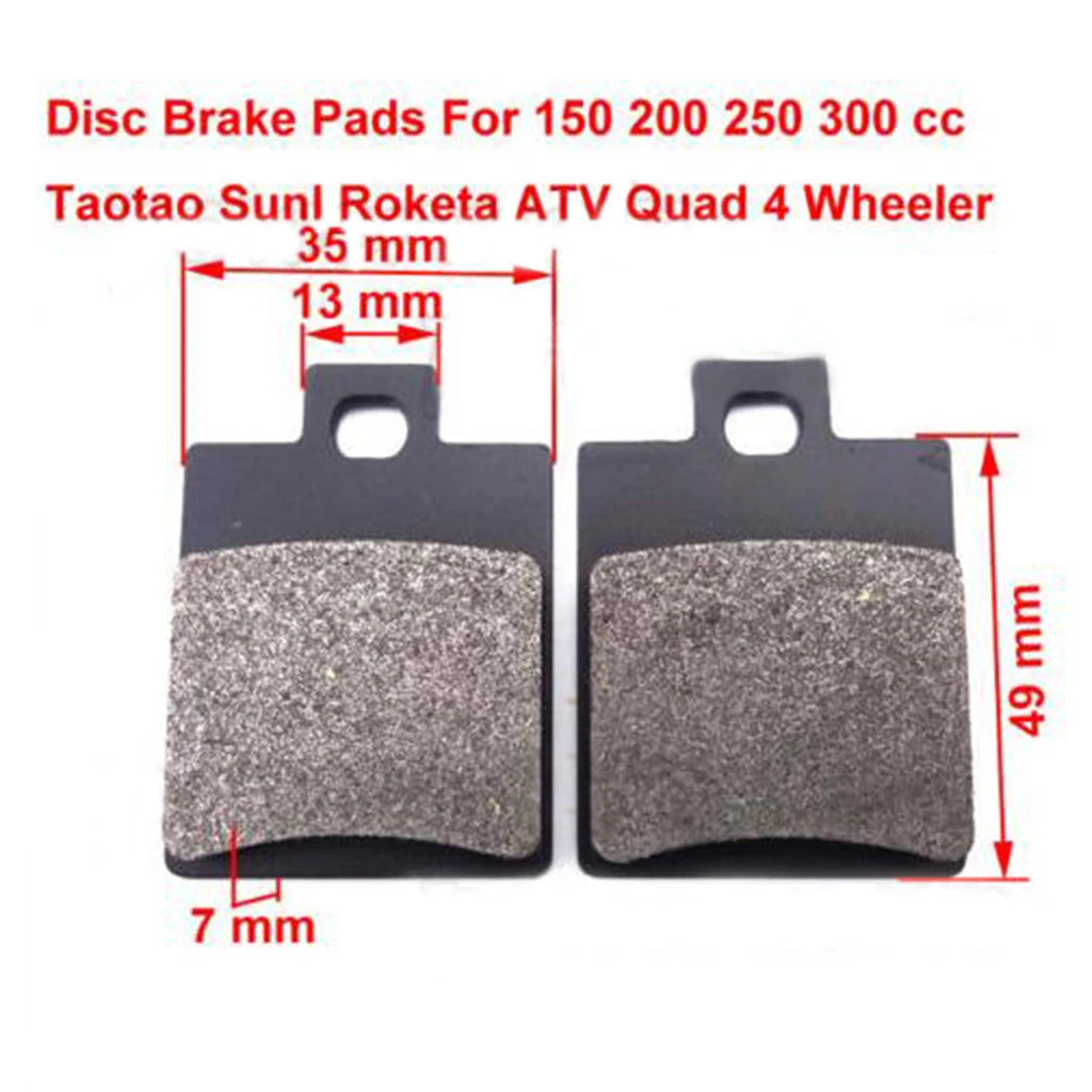 Set of 2 Brake Pads Set fits 110cc 125cc 150cc 200cc 250cc ATV Go Kart Dirt Pit Bike Black Color