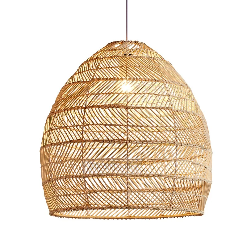 Rattan Lamp Pendant Light Vintage 