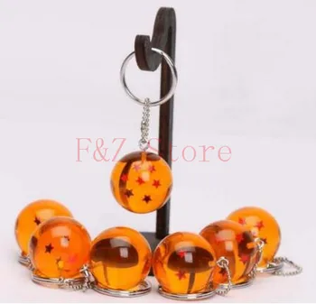 

150pcs PVC Dragon Ball Keychain Amine Action Toy Figures 7 Stars Ball Shape 2.7cm Crystal Key Rings Cartoon Pandent Toy