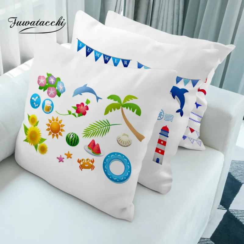 

Fuwatacchi Cushion Covers Shell Ocean Pattern Throw Pillowcase Decorations for Home Sofa Living Room Pillow Covers Funda Cojines