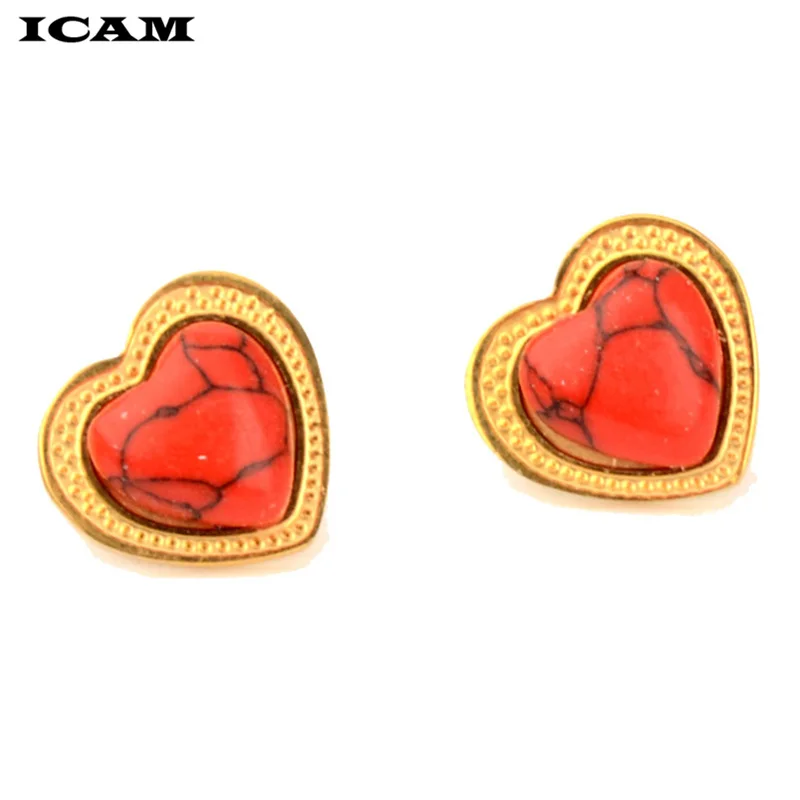 Женские винтажные серьги-гвоздики ICAM новые японские серьги в форме сердца с