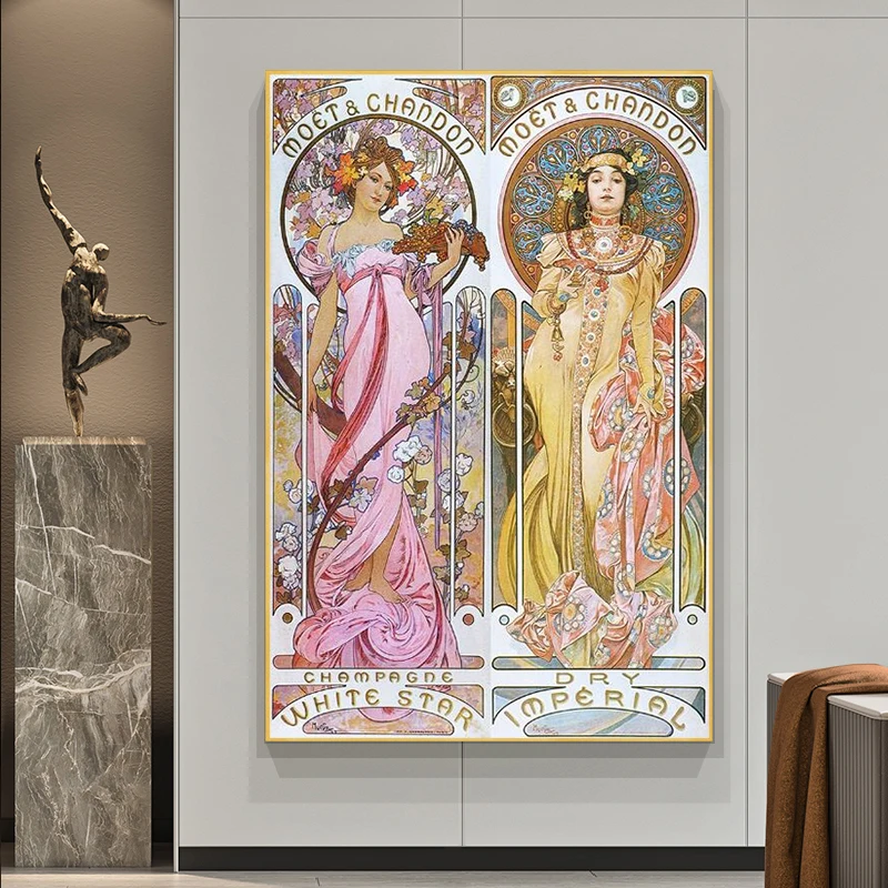Alphonse Mucha винтажные иллюстрации Холст Плакаты и принты декоративные художественные Nouveau холст картины