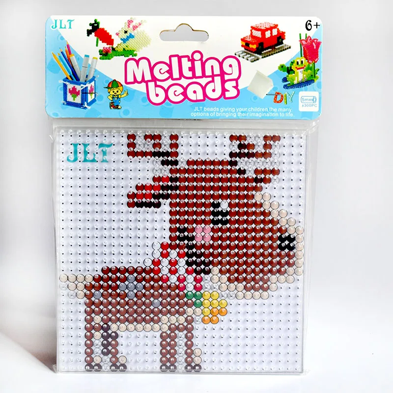 5 мм Хама бусины набор Рождество с Pegboard и железной 3D головоломка DIY игрушка Дети творческий ручной работы для детей abalorios - Цвет: elk 01