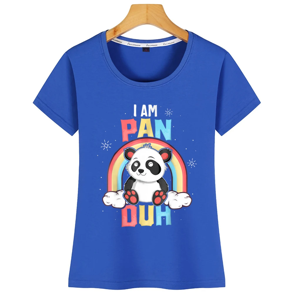 Женские топы футболка Im Pan Duh Panda Pansexual Pride Rainbow Lg модная короткая с