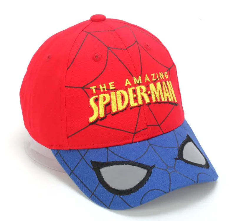 Red Blue Кепка Человека-паука, хлопковая детская бейсболка с рисунком, SPIDER-MAN шапки для маленьких мальчиков и девочек, детская хип-хоп кепка, детская бейсболка - Цвет: Red Blue