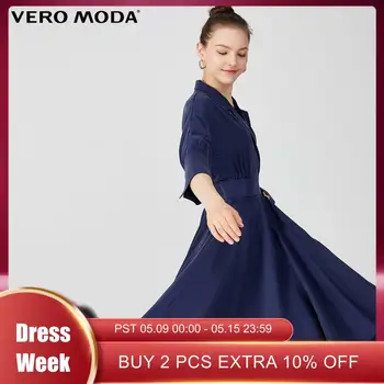 

Vero Moda Women's Turn-down Collar Split Elbow Sleeves Dress | 31926Z575