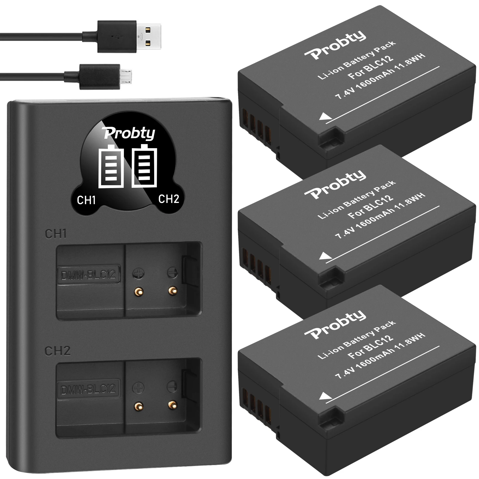 DMW-BLC12 BLC12E BLC12PP DMW BLC12 Batteries + Dual Charger for Panasonic Lumix FZ1000 FZ200 FZ300 G5 G6 G7 GH2 DMC-GX8 | Электроника