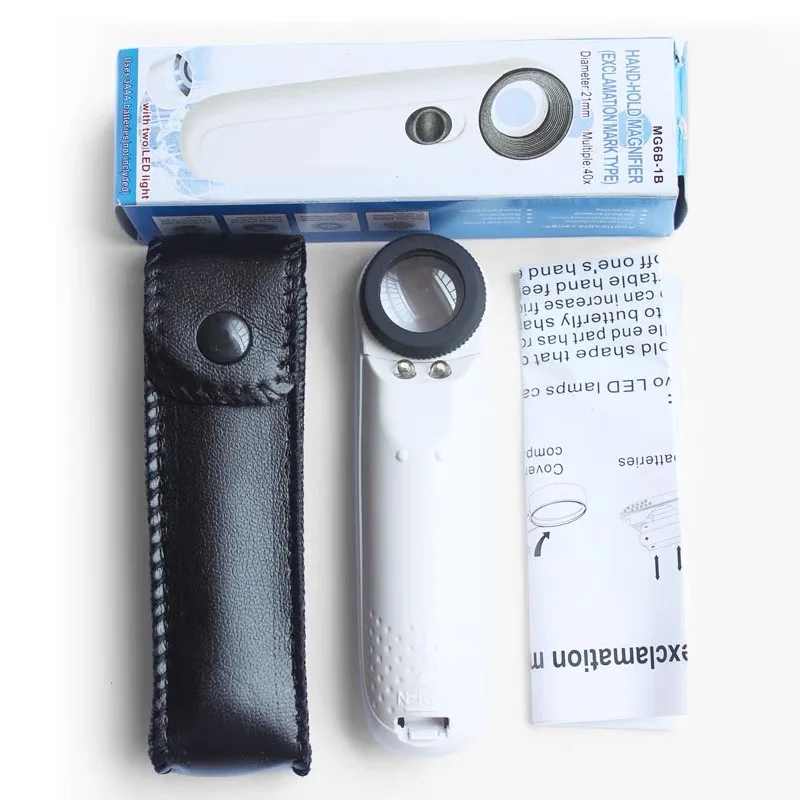 Handheld 40x Magnifier with LED Lights - Acrylic Lens Glass Loupe Loop Description Image.This Product Can Be Found With The Tag Names Cheap Device Cleaners, Computer Office, Device Cleaners, High Quality Computer Office