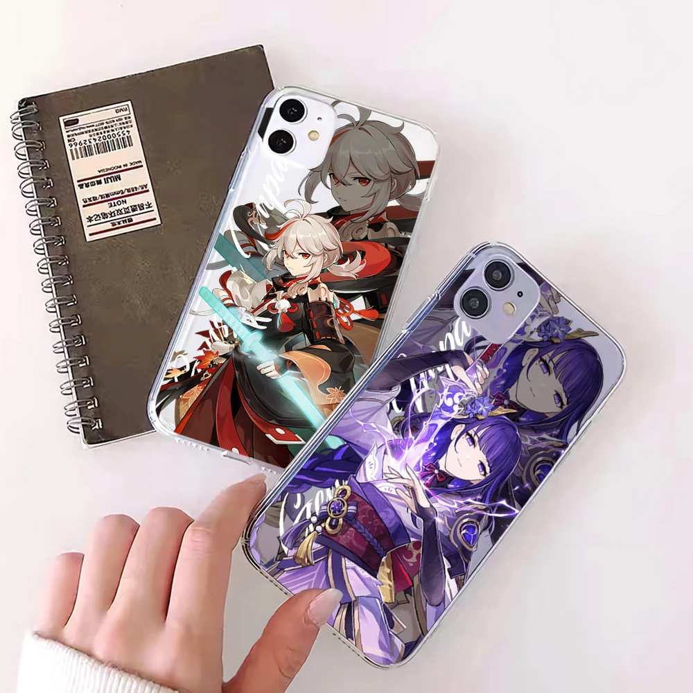 Hot Genshin Impact Transparent Mobile Phone Case For IPhone 13 12 11 Pro Max Xs X Xr 7 8 Plus Personality DIY Desin Clear Cover