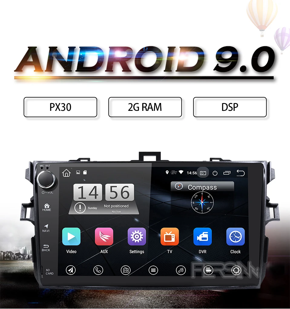 Fersinny CLKLL9060 PX30 android 9,0 автомобильный dvd gps навигатор для Toyota corolla 2007 2008 2009 2010 2011 Автомобильный dvd Радио gps стерео