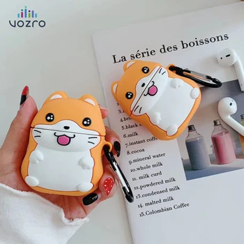 

VOZRO Cartoon Little Hamster Headset Cover For Apple AirPods 1/2 Silicone Charging Headphone Case Earphone Accessories