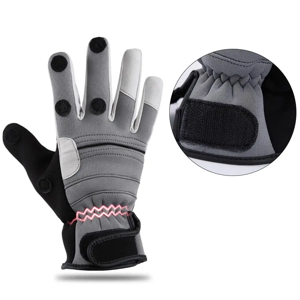 Running Warm Gloves Ski Riding Gloves Cotton Velvet Ice Fishing Glove Winter Windproof Fishing Gloves Fishing Touchscreen Gloves