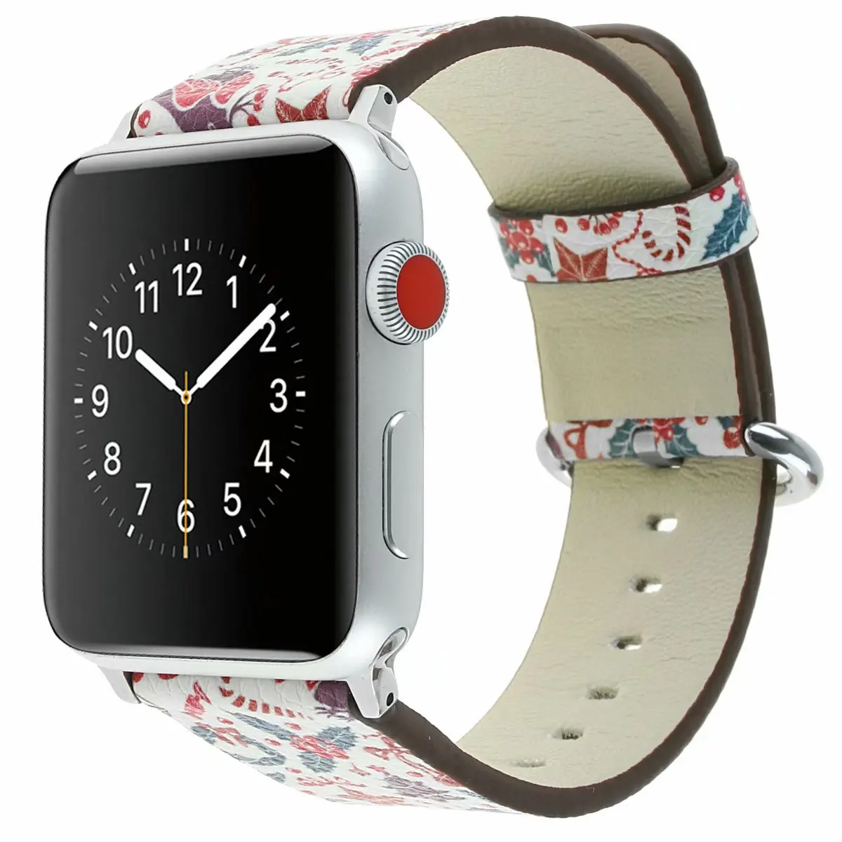 Ремешок совместим для apple watch серии 4/3/2/1/44 42 мм с рождественским Узором Спортивные кожаный ремешок, сменный ремешок для наручных часов iwatch, 40/38 мм