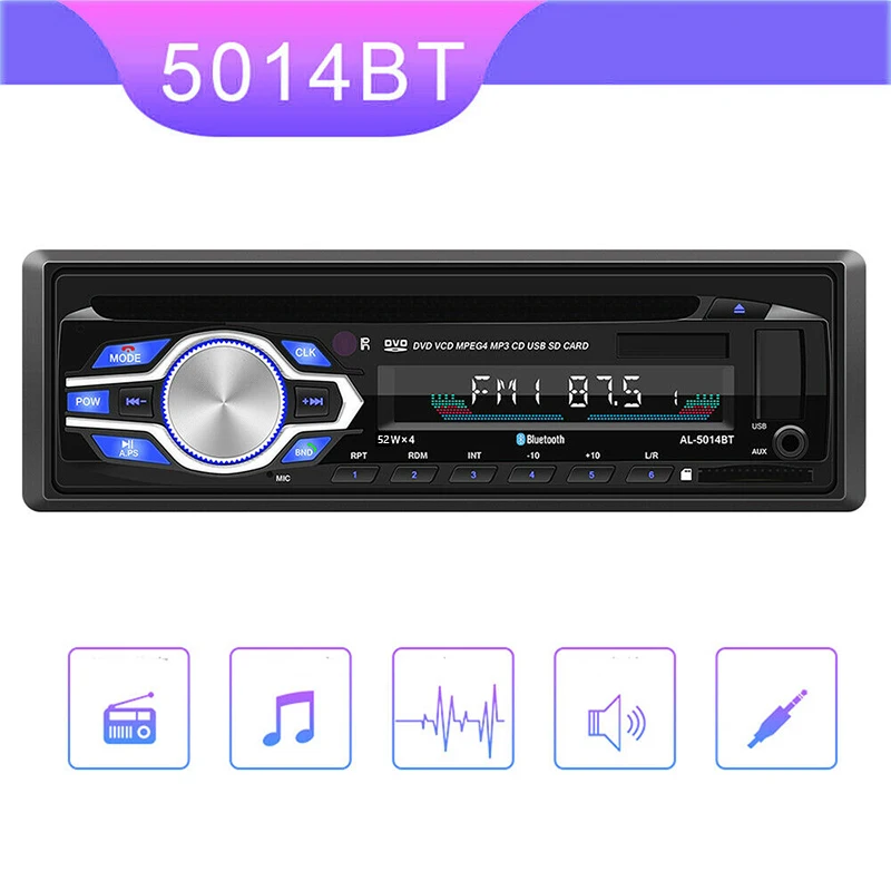 Dvd-плеер автоматический 1 DIN автомобильный Радио Поддержка Bluetooth Hands-free вызов USB DVD/VCD/CD/FM MP3-плеер 12 в аудио радио 5 в зарядное устройство