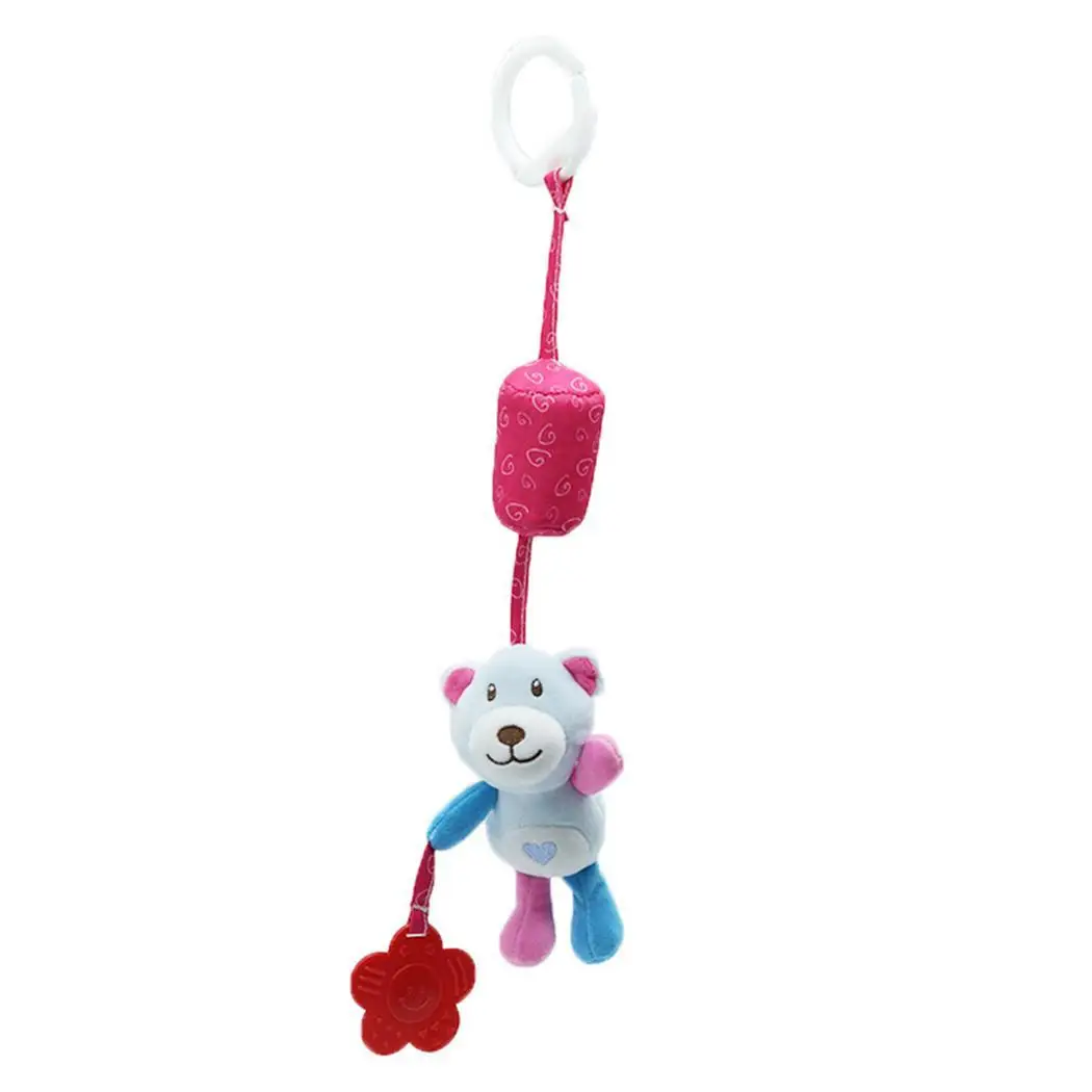 Милые колокольчики с мультяшными животными для детей от 0 до 3 лет, домашняя коляска 16 см, подвеска колокольчик с прорезывателем для зубов 46 см - Цвет: 4