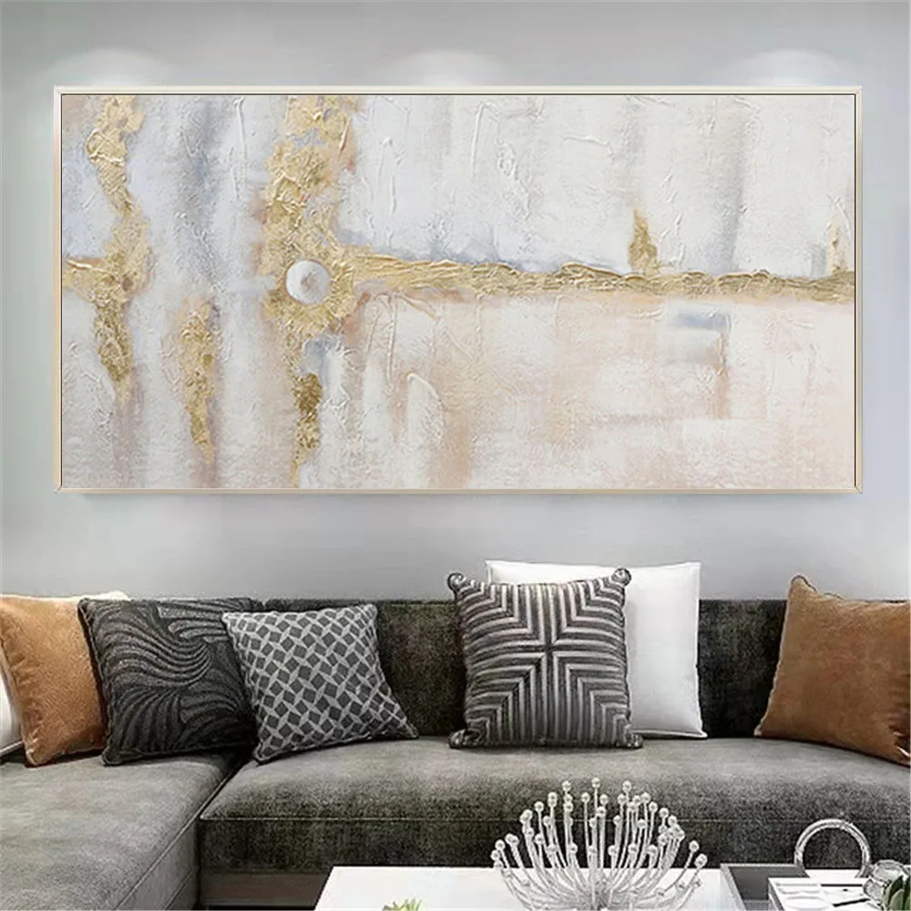 

Hot sale Posters and print Scepte Canvas Painting Hand Painted Abstract Gold Foil Oil Painting Wall Art Modern Home Decor Murale