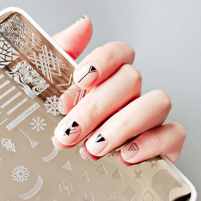 Big Size 9.5*14.5cm Nail Stamping Plates Flower/geometric shaped nail art template for DIY nail art decoration plate tools