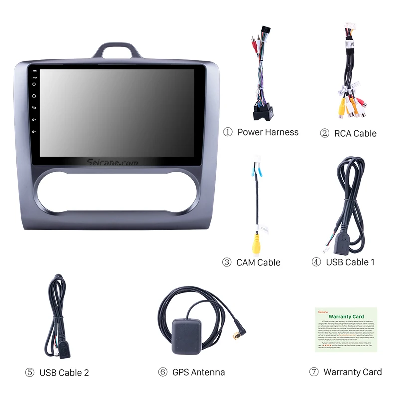 Seicane Автомобильный GPS навигатор Android 10 0 9 &quotдля 2004 2005 2006 2007 2008 2009 2010 2011 Ford Focus Exi AT Mirror