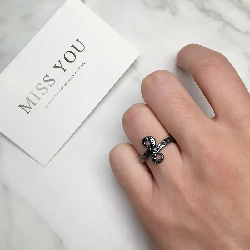 Viking Rings For Men Two Entwined Letter J Infinite Ring Norse Mythology Black Color Odin Snake Rings Nordic Amulet Jewelry New Rings Aliexpress
